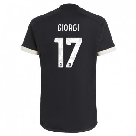 Kandiny Niño Camiseta Lorenzo Giorgi #17 Negro Equipación Tercera 2023/24 La Camisa Chile