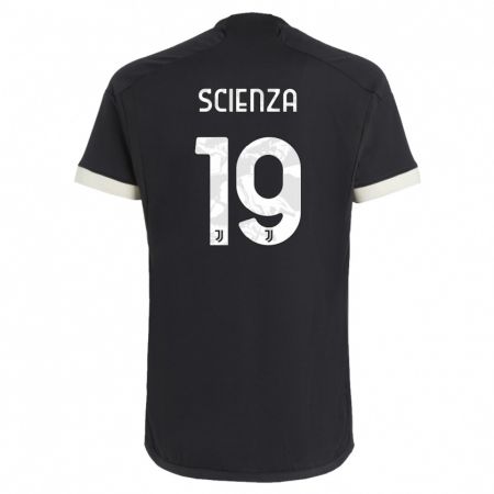Kandiny Niño Camiseta Michele Scienza #19 Negro Equipación Tercera 2023/24 La Camisa Chile