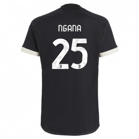 Kandiny Niño Camiseta Valdes Ngana #25 Negro Equipación Tercera 2023/24 La Camisa Chile