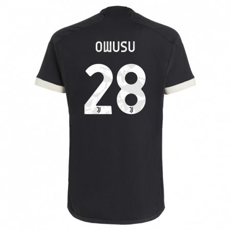 Kandiny Niño Camiseta Augusto Owusu #28 Negro Equipación Tercera 2023/24 La Camisa Chile