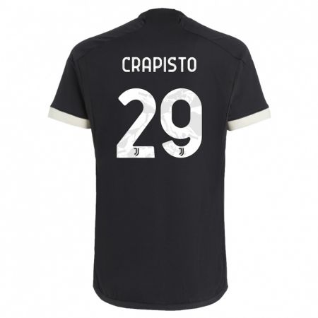 Kandiny Niño Camiseta Francesco Crapisto #29 Negro Equipación Tercera 2023/24 La Camisa Chile
