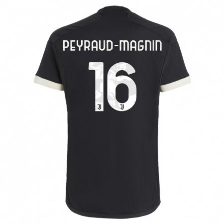 Kandiny Niño Camiseta Pauline Peyraud-Magnin #16 Negro Equipación Tercera 2023/24 La Camisa Chile