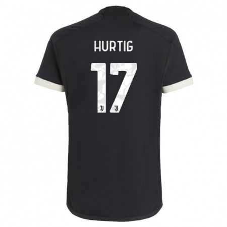 Kandiny Niño Camiseta Lina Hurtig #17 Negro Equipación Tercera 2023/24 La Camisa Chile