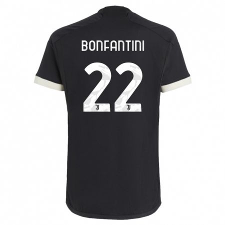 Kandiny Niño Camiseta Agnese Bonfantini #22 Negro Equipación Tercera 2023/24 La Camisa Chile