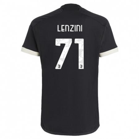 Kandiny Niño Camiseta Martina Lenzini #71 Negro Equipación Tercera 2023/24 La Camisa Chile