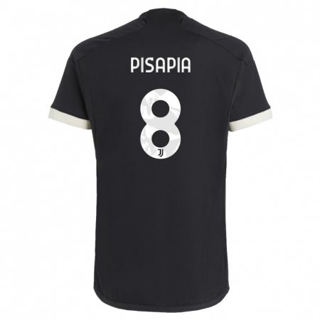 Kandiny Niño Camiseta Luciano Pisapia #8 Negro Equipación Tercera 2023/24 La Camisa Chile