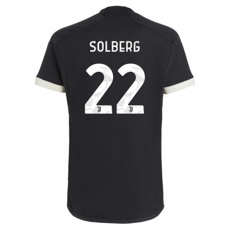 Kandiny Niño Camiseta Elias Solberg #22 Negro Equipación Tercera 2023/24 La Camisa Chile