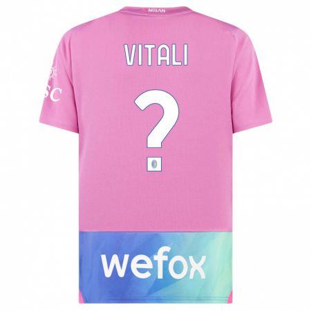 Kandiny Niño Camiseta Michael Vitali #0 Rosado Morado Equipación Tercera 2023/24 La Camisa Chile
