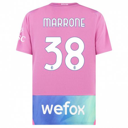 Kandiny Niño Camiseta Federico Marrone #38 Rosado Morado Equipación Tercera 2023/24 La Camisa Chile