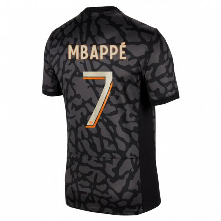 Kandiny Niño Camiseta Kylian Mbappé #7 Negro Equipación Tercera 2023/24 La Camisa Chile