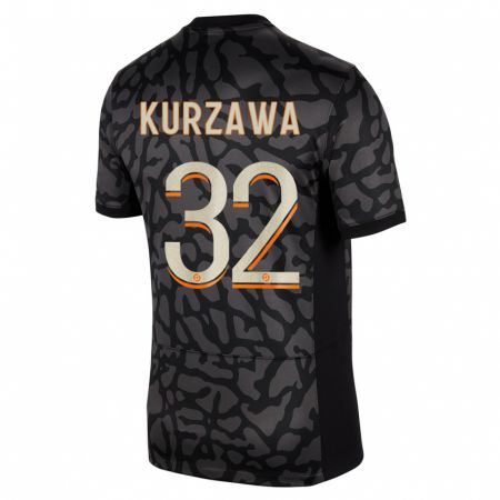 Kandiny Niño Camiseta Layvin Kurzawa #32 Negro Equipación Tercera 2023/24 La Camisa Chile