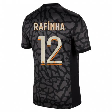 Kandiny Niño Camiseta Rafinha #12 Negro Equipación Tercera 2023/24 La Camisa Chile