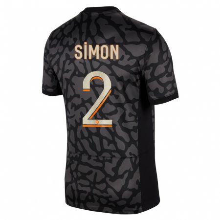 Kandiny Niño Camiseta Benedicte Simon #2 Negro Equipación Tercera 2023/24 La Camisa Chile