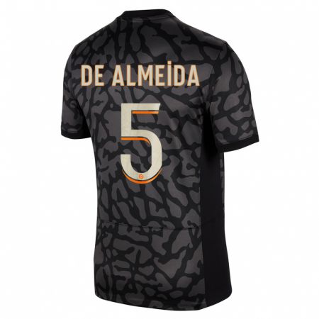 Kandiny Niño Camiseta Elisa De Almeida #5 Negro Equipación Tercera 2023/24 La Camisa Chile