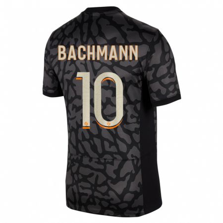Kandiny Niño Camiseta Ramona Bachmann #10 Negro Equipación Tercera 2023/24 La Camisa Chile