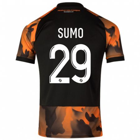 Kandiny Niño Camiseta Eva Sumo #29 Negro Naranja Equipación Tercera 2023/24 La Camisa Chile