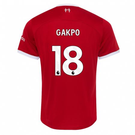 Kandiny Hombre Camiseta Cody Gakpo #18 Rojo 1ª Equipación 2023/24 La Camisa Chile