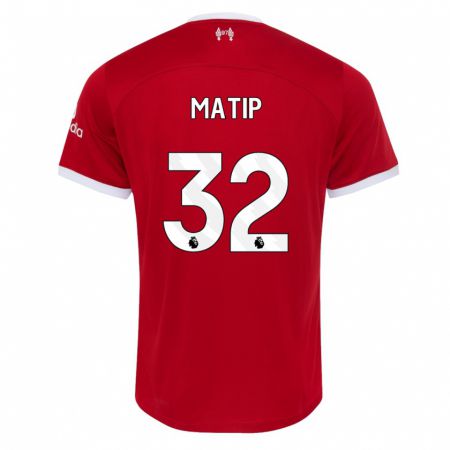 Kandiny Hombre Camiseta Joel Matip #32 Rojo 1ª Equipación 2023/24 La Camisa Chile