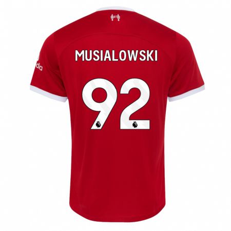 Kandiny Hombre Camiseta Mateusz Musialowski #92 Rojo 1ª Equipación 2023/24 La Camisa Chile