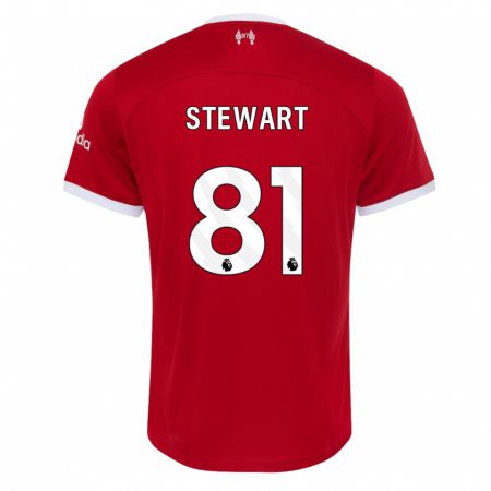 Kandiny Hombre Camiseta Layton Stewart #81 Rojo 1ª Equipación 2023/24 La Camisa Chile