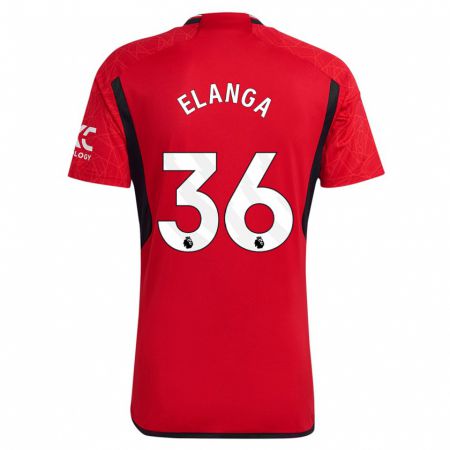 Kandiny Hombre Camiseta Anthony Elanga #36 Rojo 1ª Equipación 2023/24 La Camisa Chile