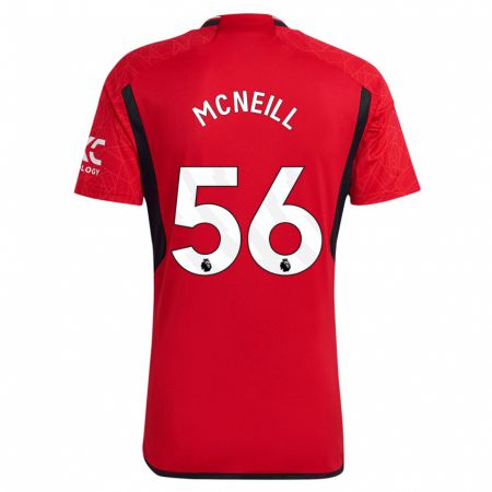 Kandiny Hombre Camiseta Charlie Mcneill #56 Rojo 1ª Equipación 2023/24 La Camisa Chile