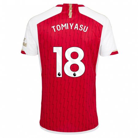 Kandiny Hombre Camiseta Takehiro Tomiyasu #18 Rojo 1ª Equipación 2023/24 La Camisa Chile