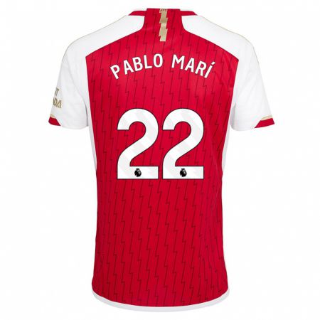 Kandiny Hombre Camiseta Pablo Mari #22 Rojo 1ª Equipación 2023/24 La Camisa Chile