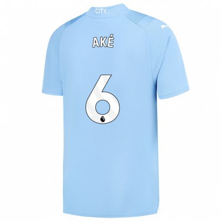 Kandiny Hombre Camiseta Nathan Aké #6 Azul Claro 1ª Equipación 2023/24 La Camisa Chile