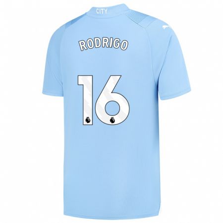 Kandiny Hombre Camiseta Rodri #16 Azul Claro 1ª Equipación 2023/24 La Camisa Chile