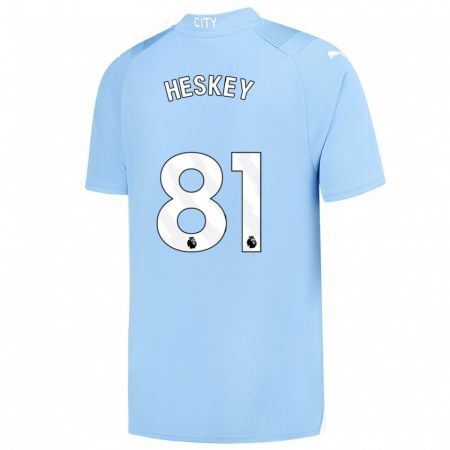 Kandiny Hombre Camiseta Jaden Heskey #81 Azul Claro 1ª Equipación 2023/24 La Camisa Chile