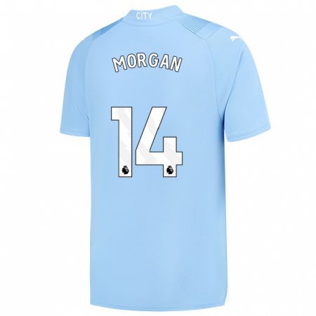 Kandiny Hombre Camiseta Esme Morgan #14 Azul Claro 1ª Equipación 2023/24 La Camisa Chile