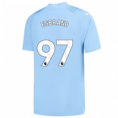 Kandiny Hombre Camiseta Josh Wilson-Esbrand #97 Azul Claro 1ª Equipación 2023/24 La Camisa Chile