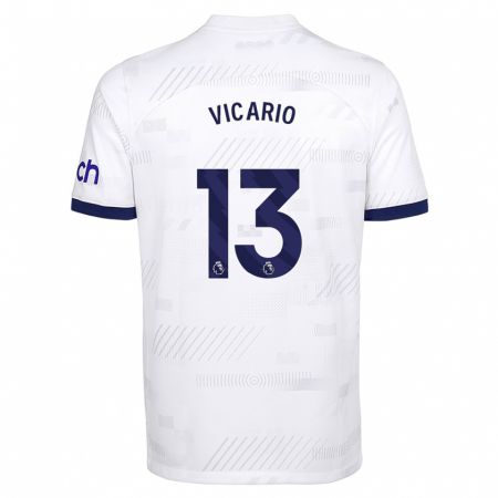 Kandiny Hombre Camiseta Guglielmo Vicario #13 Blanco 1ª Equipación 2023/24 La Camisa Chile