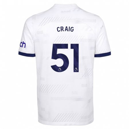 Kandiny Hombre Camiseta Matthew Craig #51 Blanco 1ª Equipación 2023/24 La Camisa Chile