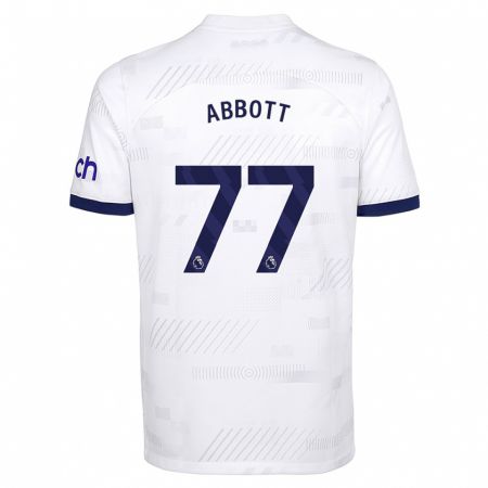 Kandiny Hombre Camiseta George Abbott #77 Blanco 1ª Equipación 2023/24 La Camisa Chile