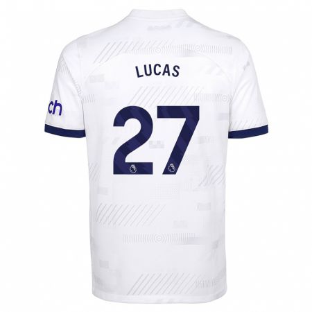 Kandiny Hombre Camiseta Lucas Moura #27 Blanco 1ª Equipación 2023/24 La Camisa Chile