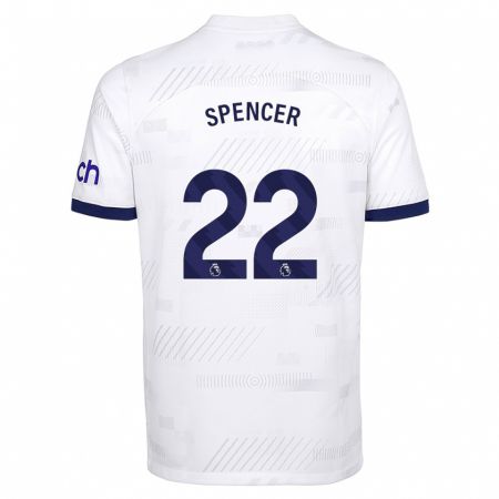 Kandiny Hombre Camiseta Rebecca Spencer #22 Blanco 1ª Equipación 2023/24 La Camisa Chile