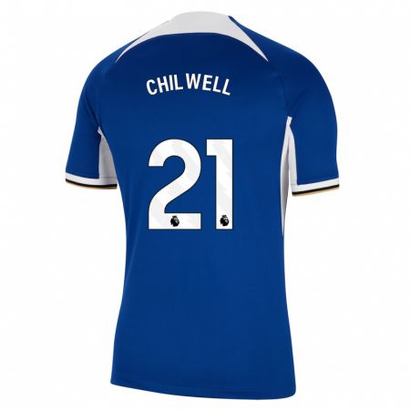 Kandiny Hombre Camiseta Ben Chilwell #21 Azul 1ª Equipación 2023/24 La Camisa Chile