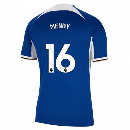 Kandiny Hombre Camiseta Edouard Mendy #16 Azul 1ª Equipación 2023/24 La Camisa Chile