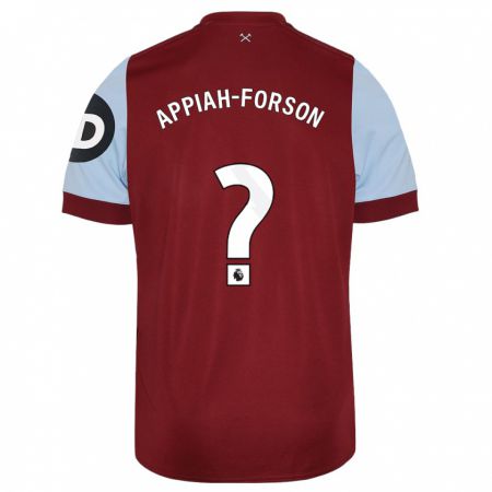 Kandiny Hombre Camiseta Keenan Appiah-Forson #0 Granate 1ª Equipación 2023/24 La Camisa Chile