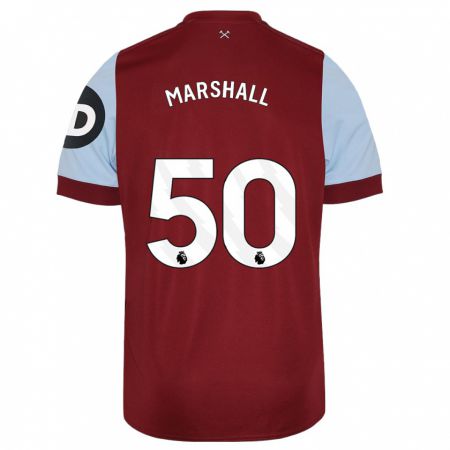 Kandiny Hombre Camiseta Callum Marshall #50 Granate 1ª Equipación 2023/24 La Camisa Chile