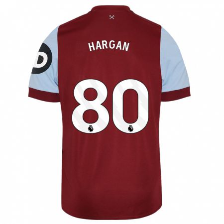 Kandiny Hombre Camiseta Riley Hargan #80 Granate 1ª Equipación 2023/24 La Camisa Chile
