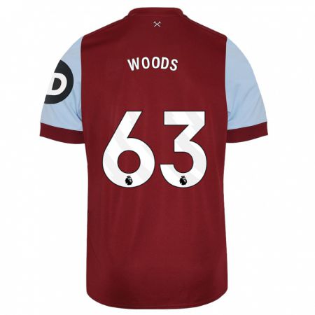 Kandiny Hombre Camiseta Archie Woods #63 Granate 1ª Equipación 2023/24 La Camisa Chile
