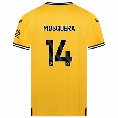 Kandiny Hombre Camiseta Yerson Mosquera #14 Amarillo 1ª Equipación 2023/24 La Camisa Chile