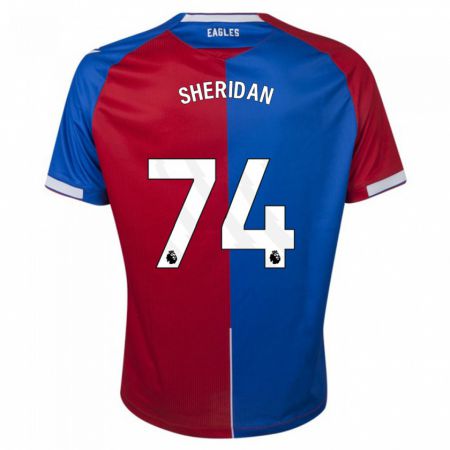 Kandiny Hombre Camiseta Joe Sheridan #74 Rojo Azul 1ª Equipación 2023/24 La Camisa Chile