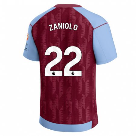 Kandiny Hombre Camiseta Nicolò Zaniolo #22 Azul Claro 1ª Equipación 2023/24 La Camisa Chile