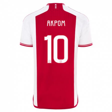 Kandiny Hombre Camiseta Chuba Akpom #10 Rojo Blanco 1ª Equipación 2023/24 La Camisa Chile