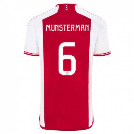 Kandiny Hombre Camiseta Marthe Munsterman #6 Rojo Blanco 1ª Equipación 2023/24 La Camisa Chile