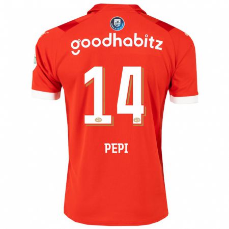 Kandiny Hombre Camiseta Ricardo Pepi #14 Rojo 1ª Equipación 2023/24 La Camisa Chile